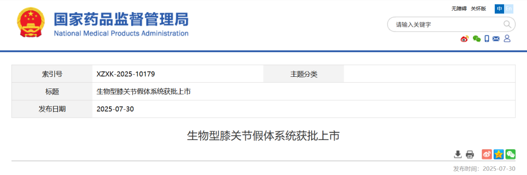 國產創新膝關節假體獲批，骨長入速度提升30%破解行業難題(圖1)